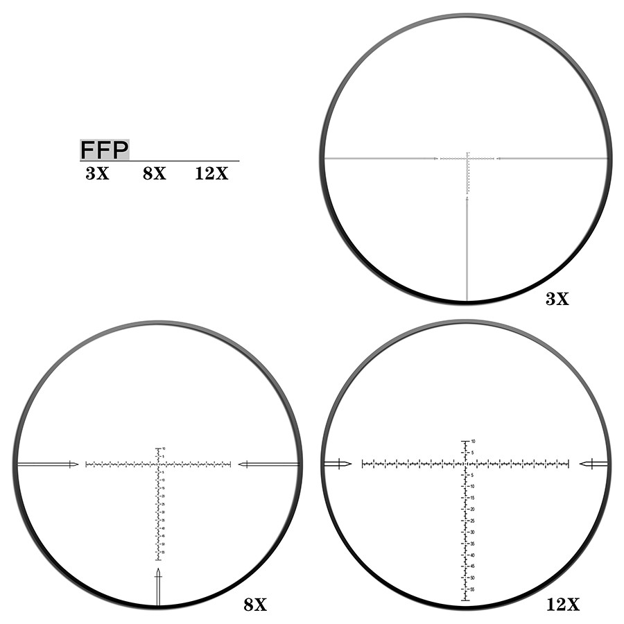 Discovery Optics HT 3-12x40 FFP MOA SF ¼ MOA LT Riflescope