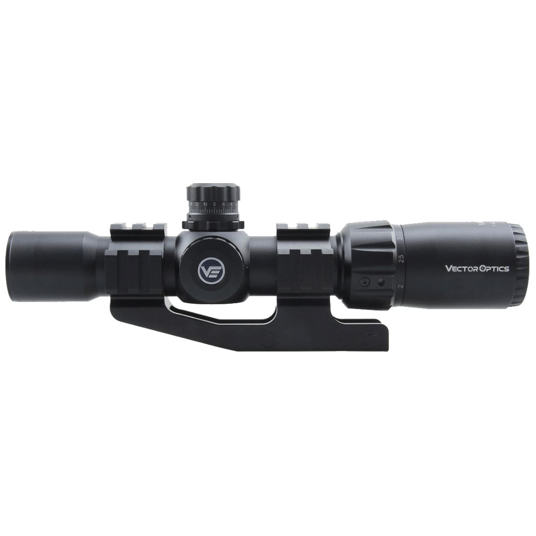 Vector Optics Mustang 1-4x30 1/2 MOA Chevron SFP 30mm Rifle Scope