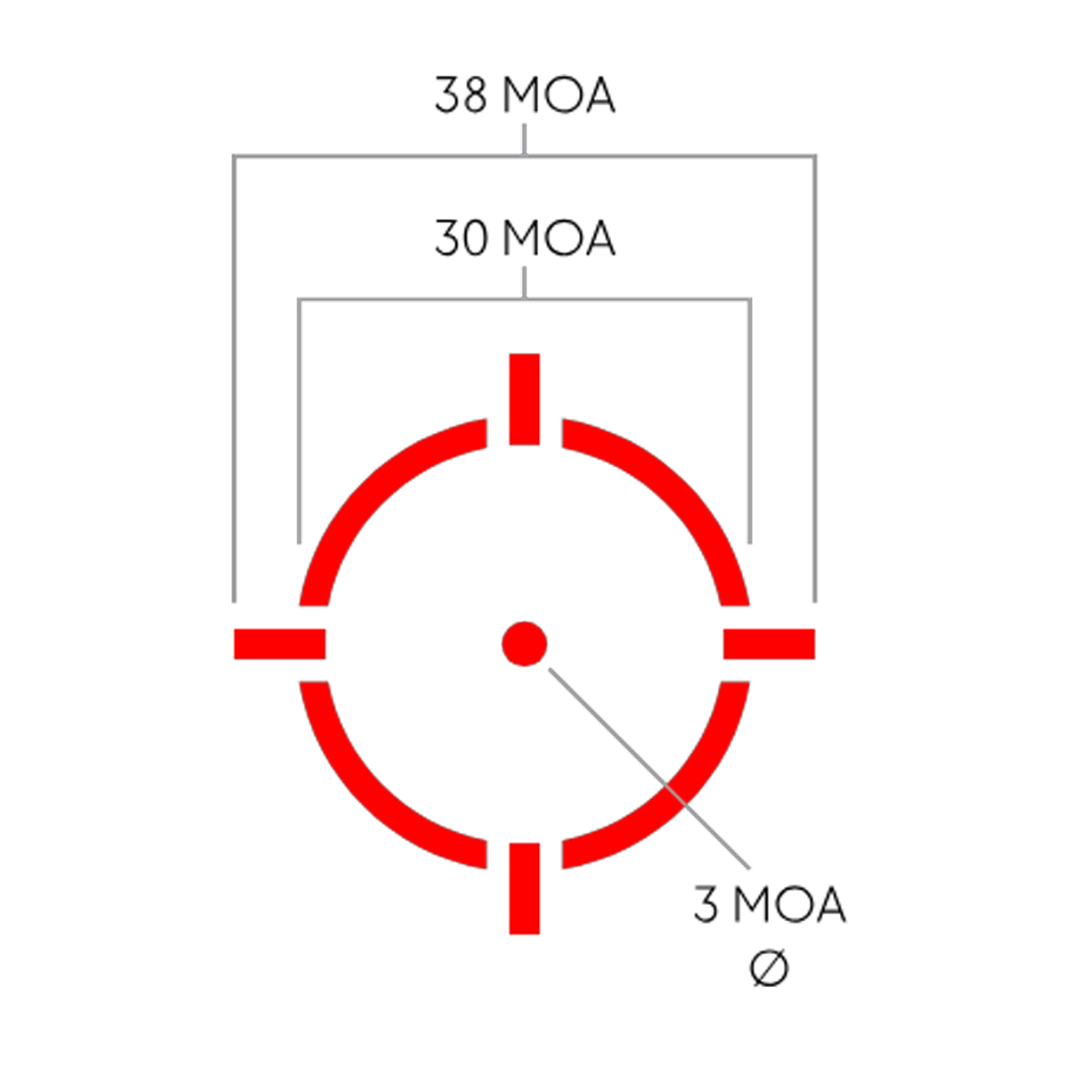 Reticle for the Hawke Optics Endurance 3 MOA Red Circle reflex Sight