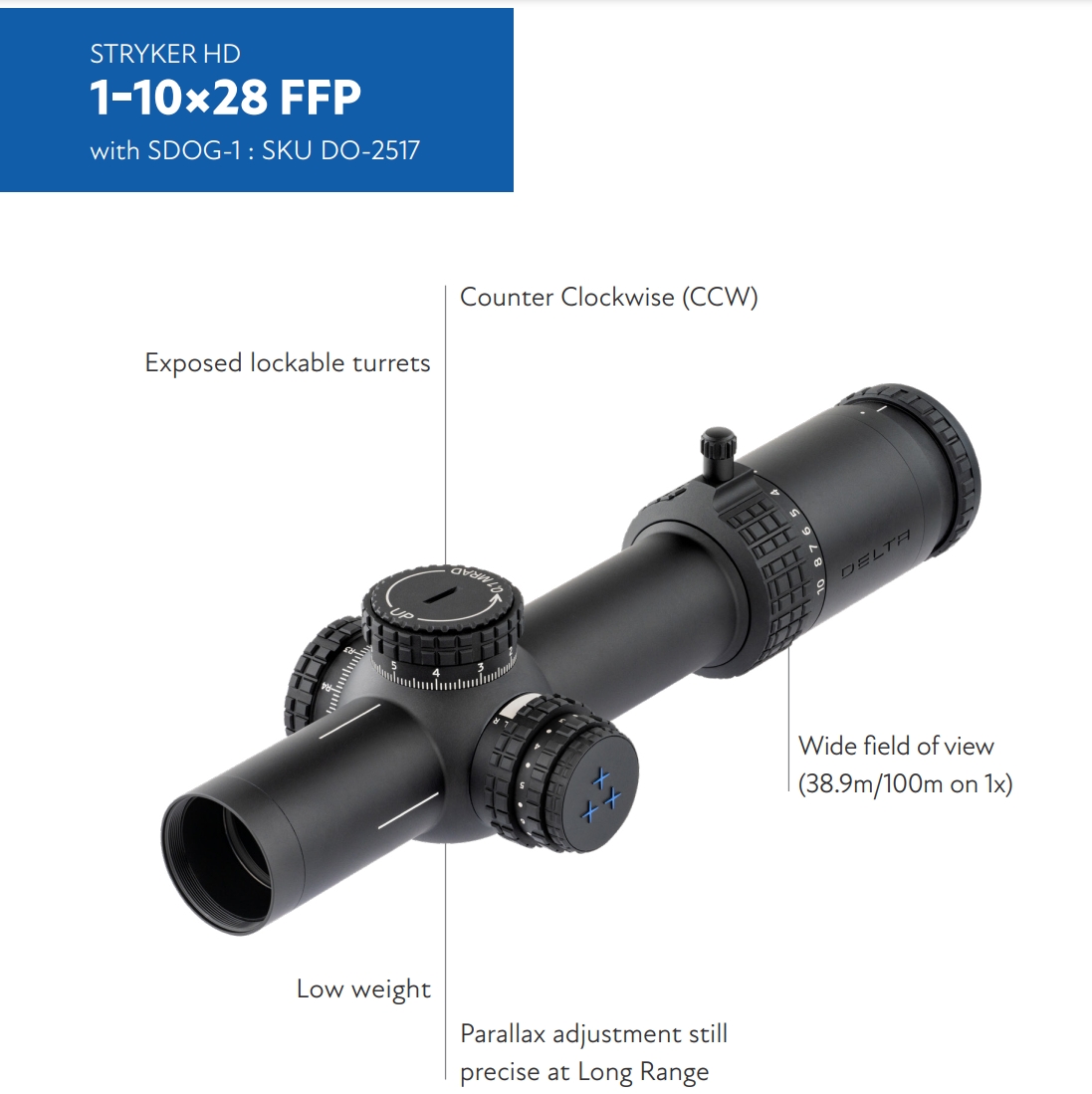 Delta Optical Stryker HD 1-10x28 - Optics Warehouse