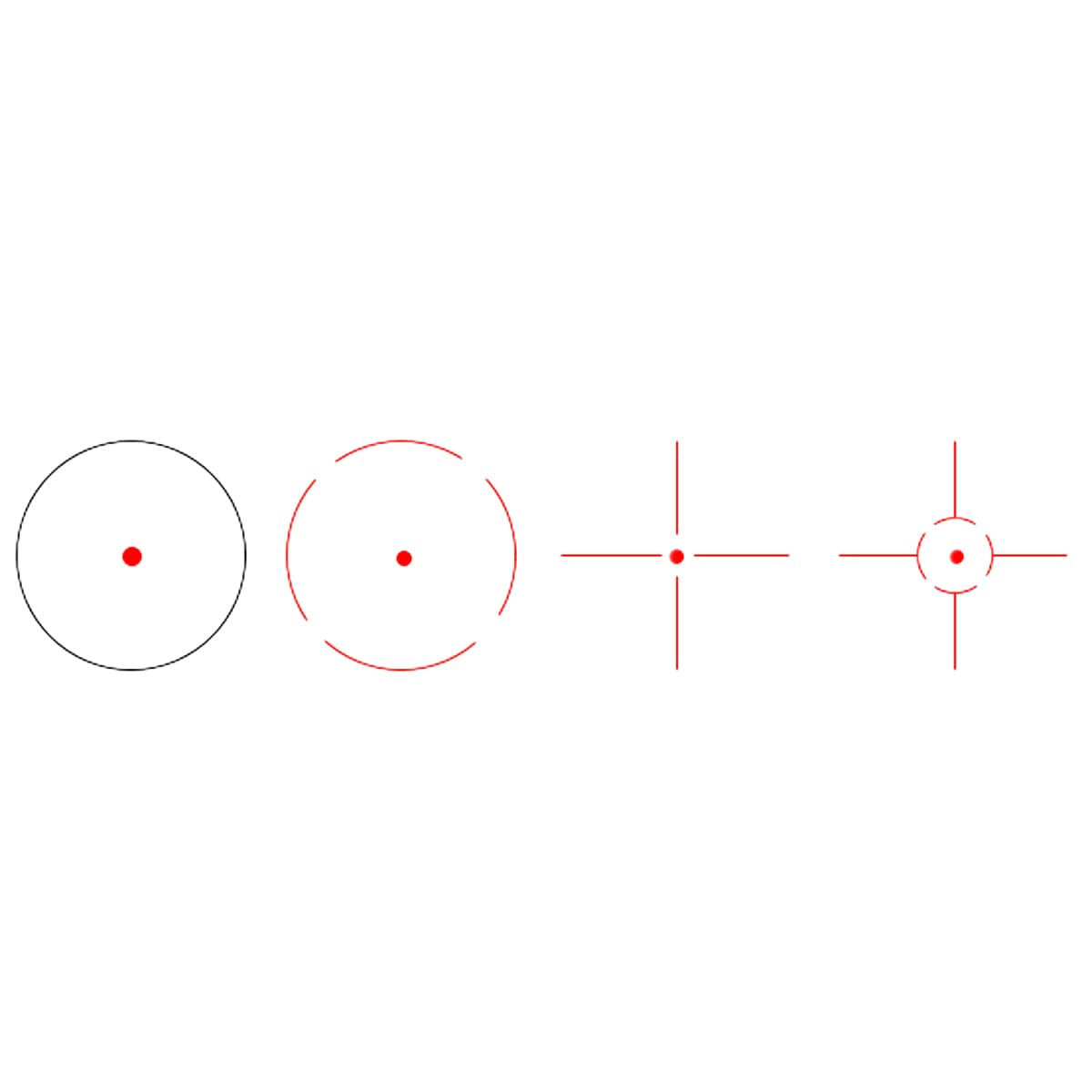 Recticle image for Vector Optics VictOptics Z1 1x23x34 Multi Reticle Dovetail Red Dot Sight