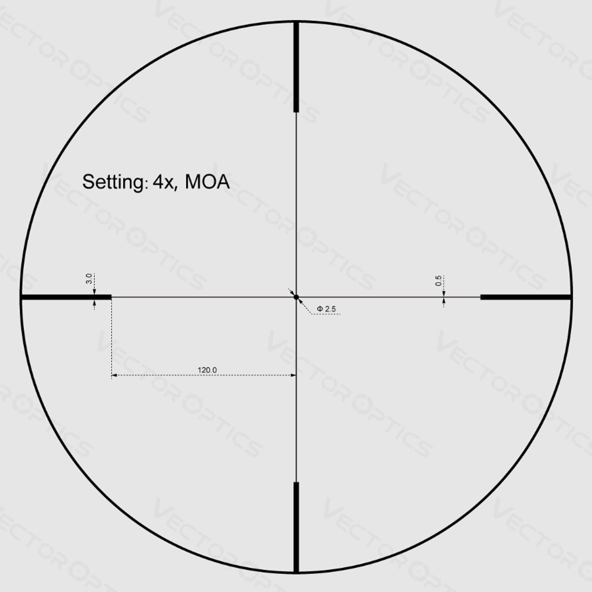 Vector Optics Forester Jr 1-4x24 SFP VFD-3 1/2MOA 30mm Rifle Scope - Reticle