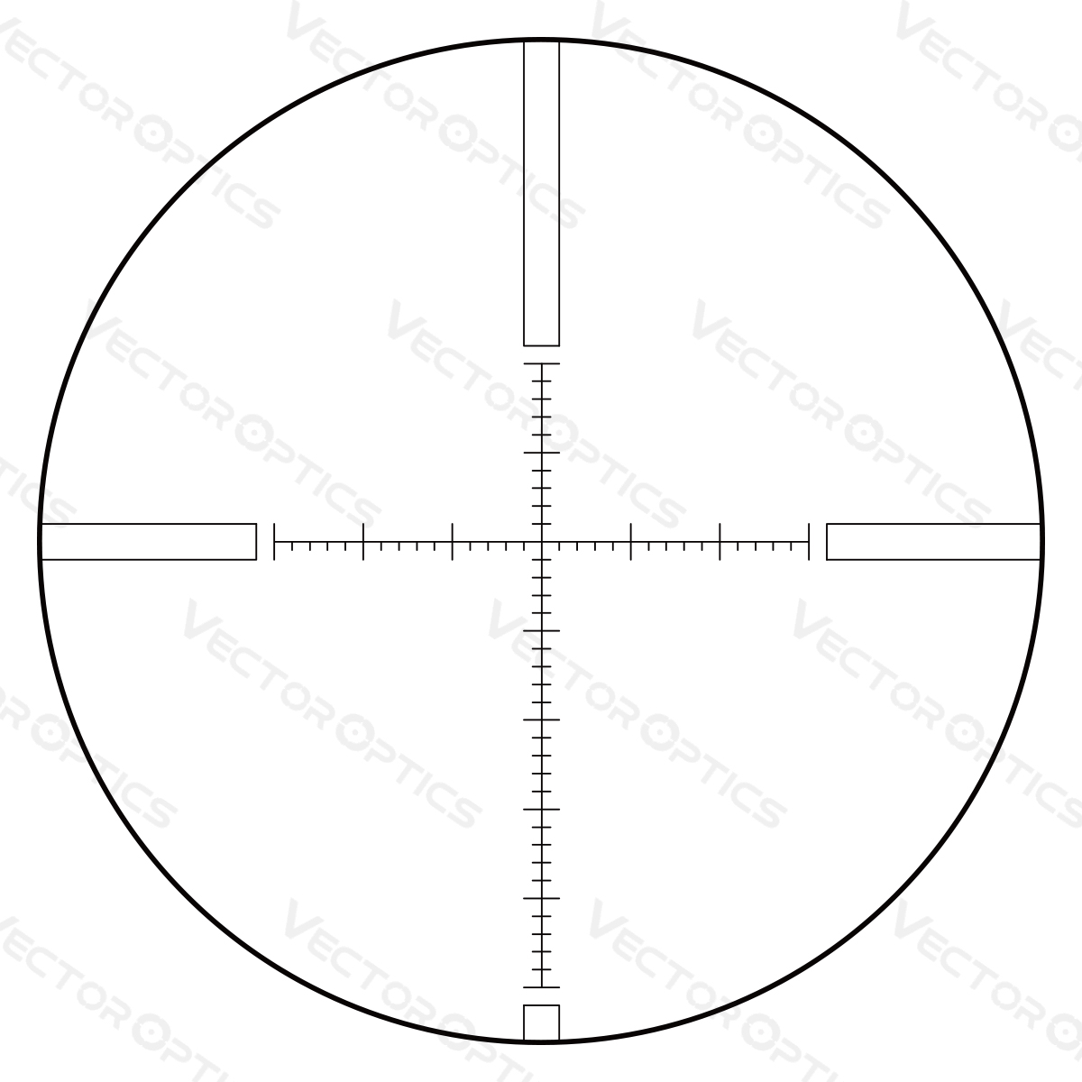 Reticle for the Vector Optics Sentinel 8-32x50 Gen II SFP Illuminated 1/8MOA MP Rifle Scope inc Free Weaver Rings **Special Deal**