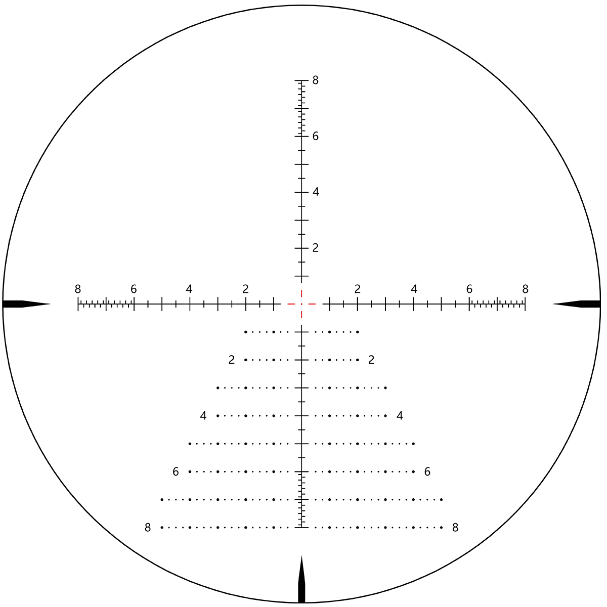 Reticle image for Vector Optics Taurus 3-24x56 SFP Illuminated ED 1/10MIL 34mm Rifle Scope