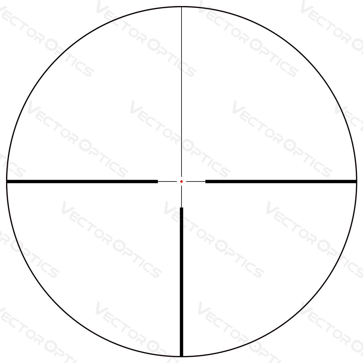 Reticle image for the Vector Optics Continental x6 1.5-9x42 SFP Illuminated G4 1/4MOA 30mm Rifle Scope