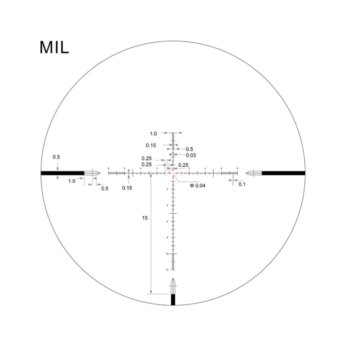 Arken Optics SH-4J 6-24x50 FFP Illuminated 34mm VHR Zero Stop Rifle Scope - MIL